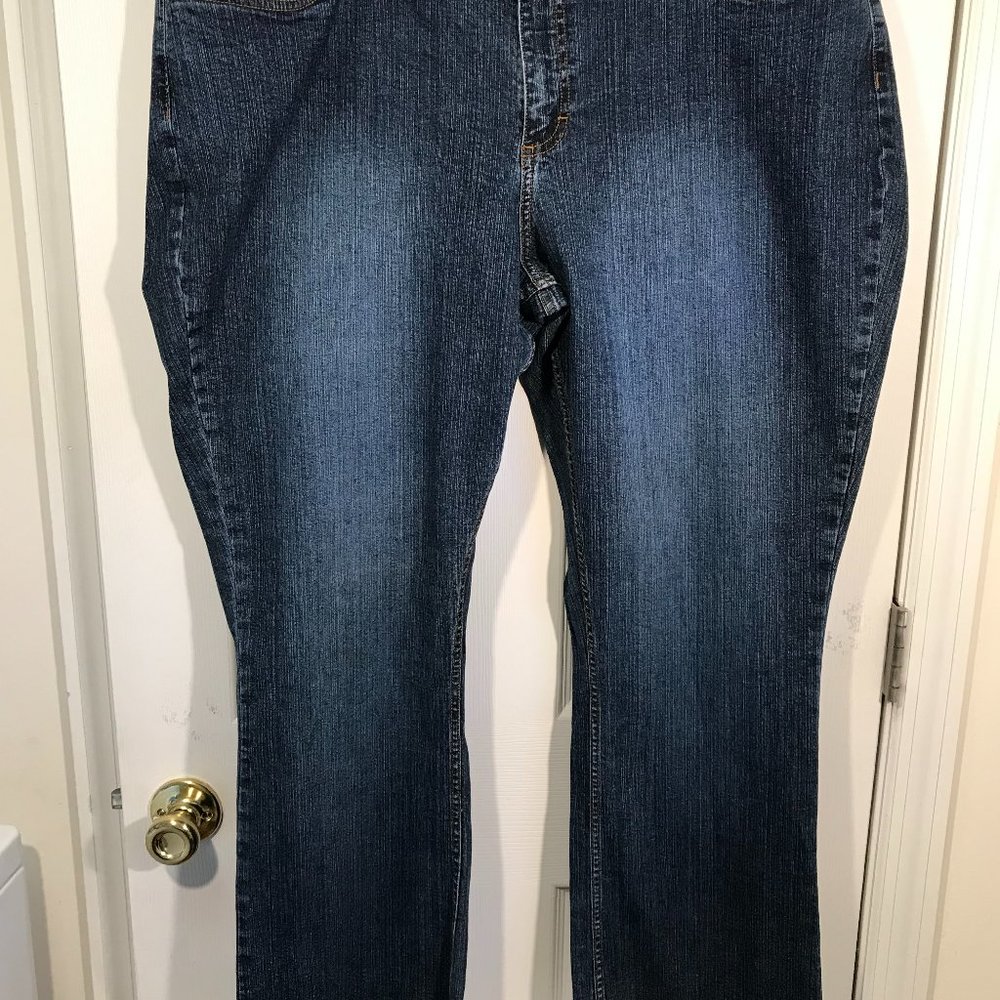 RIDER JEANS LOW RISE BOOT CUT STRETCH SZ 22 WP  44 X 30 12'' RISE 52'' HIPS